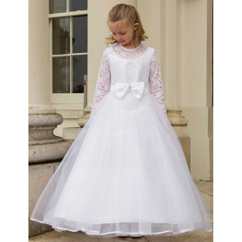 First Holy Communion Ballerina Length Full Sleeves Dress Style ALEXIA First Holy Communion Ballerina Length Full Sleeves Dress Style ALEXIA