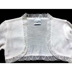 Lovely First Holy Communion/Flower Girls/Special Occasion White Bolero Style 6301-V18