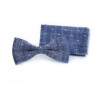 Light Grey First Holy Communion/Special Occasion Bow tie with Pocket Square Style F 7
