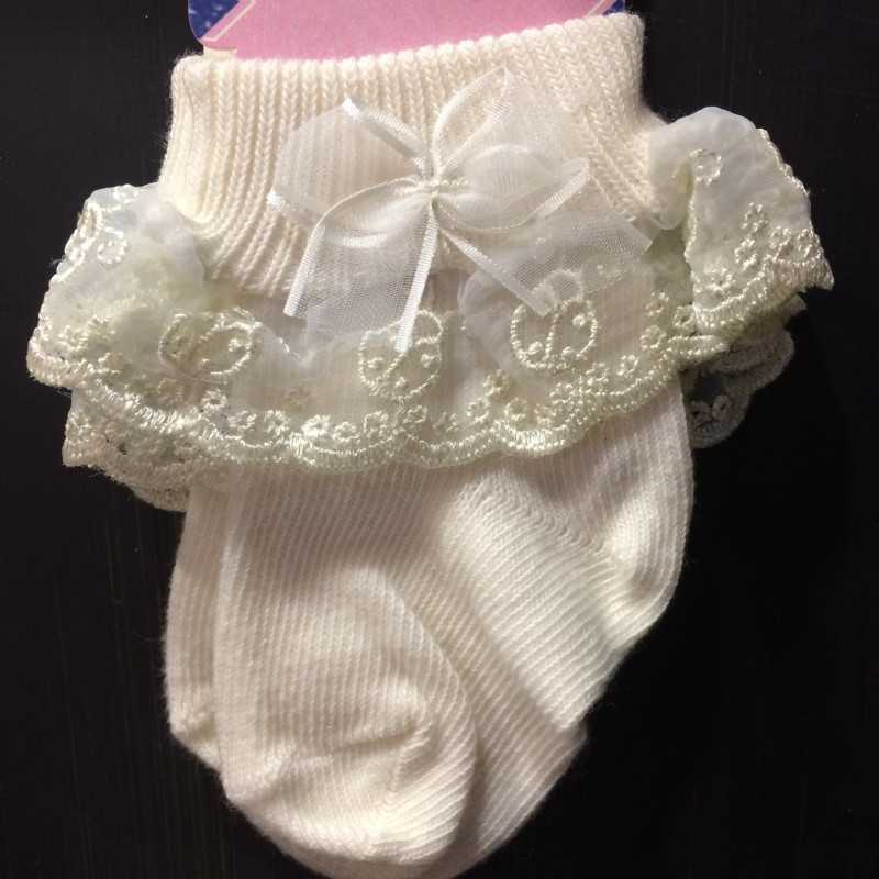 Ivory Baby Girl Christening/Special Occasion Ladybird Sock Ivory Baby Girl Christening/Special Occasion Ladybird Sock