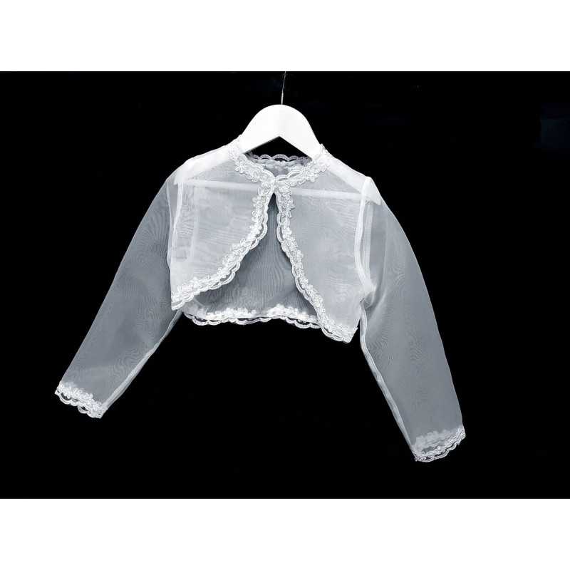White First Holy Communion/Special Occasion Bolero with Lace Style CB019 White First Holy Communion/Special Occasion Bolero with Lace Style CB019