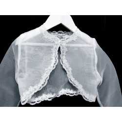 White First Holy Communion/Special Occasion Bolero with Lace Style CB019