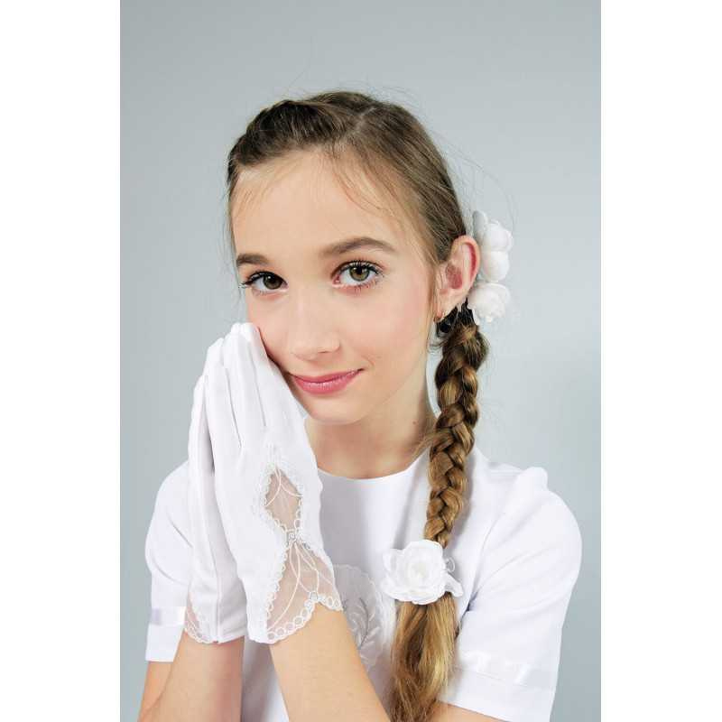 Mat Satin White First Holy Communion Gloves Style K-8 Mat Satin White First Holy Communion Gloves Style K-8