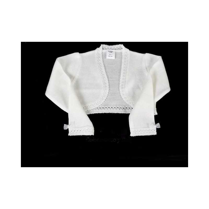 White Handmade First Holy Communion Cardigan Style 5005 White Handmade First Holy Communion Cardigan Style 5005
