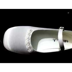 White Satin First Holy Communion Shoes Style 5816
