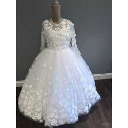 HANDMADE WHITE FIRST HOLY COMMUNION DRESS STYLE T-932