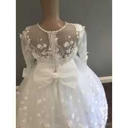 HANDMADE WHITE FIRST HOLY COMMUNION DRESS STYLE T-932