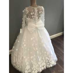 HANDMADE WHITE FIRST HOLY COMMUNION DRESS STYLE T-932