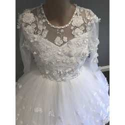 HANDMADE WHITE FIRST HOLY COMMUNION DRESS STYLE T-932
