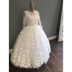 HANDMADE WHITE FIRST HOLY COMMUNION DRESS STYLE T-932