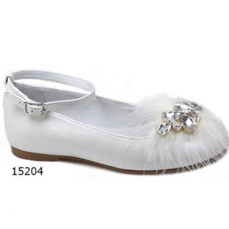 Spanish White First Holy Communion Shoes by Tinny Shoes Style 15204 Spanish White First Holy Communion Shoes by Tinny Shoes Style 15204