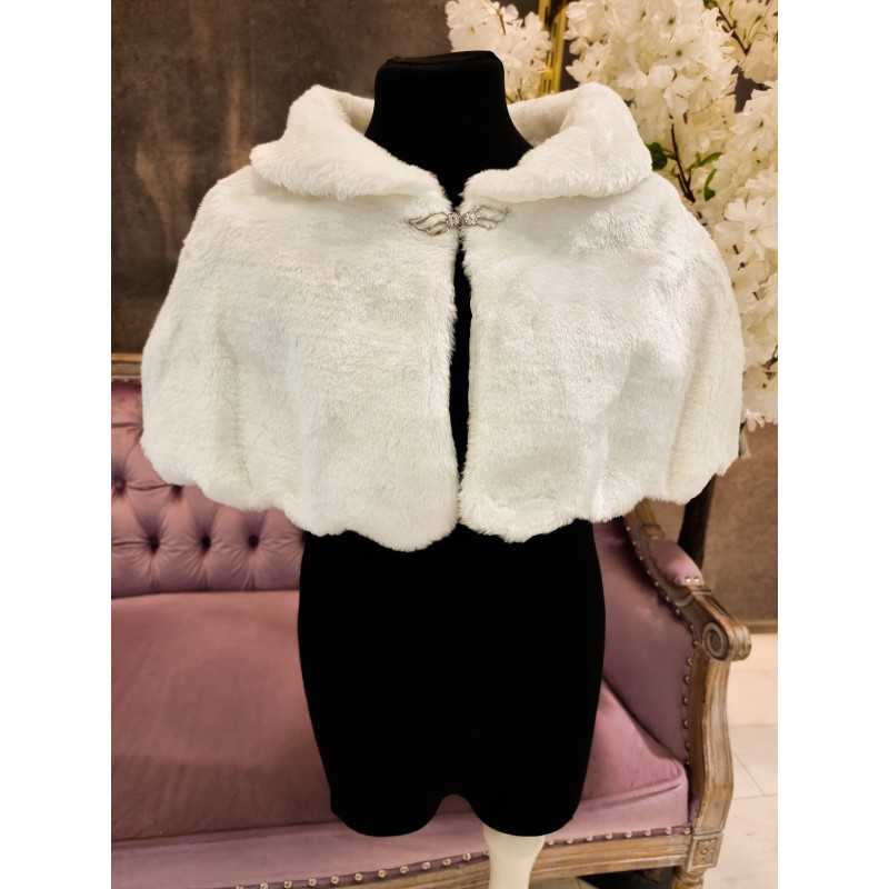 Ivory Faux Fur Communion/Special Occasion Bolero Cape Style 4583 Ivory Faux Fur Communion/Special Occasion Bolero Cape Style 4583