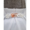 HANDMADE WHITE/PINK CARMY FIRST HOLY COMMUNION HANDBAG STYLE CL9793/66