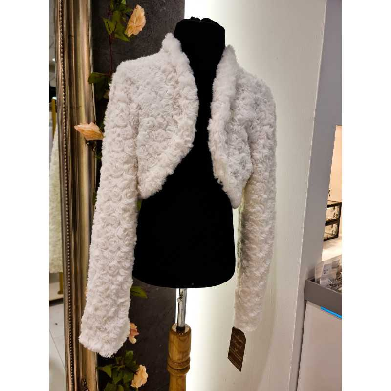 Ivory Simple Elegant Faux Fur Communion/Special Occasion CB06 BIS Ivory Simple Elegant Faux Fur Communion/Special Occasion CB06 BIS