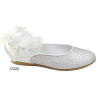 HANDMADE IVORY GLITTER FIRST HOLY COMMUNION SPANISH SHOES STYLE 17222