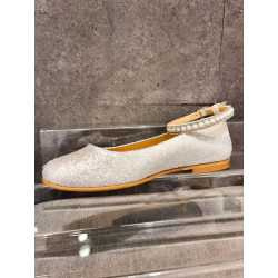 SPANISH SILVER GLITTER FIRST HOLY COMMUNION SHOES BY TINNY SHOES STYLE 16232