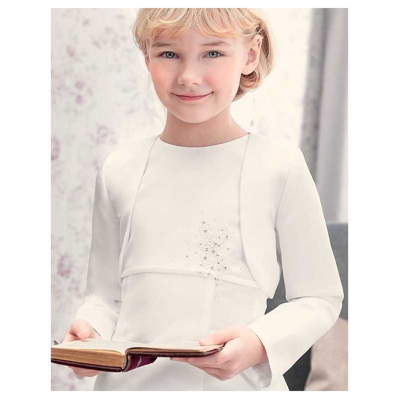 Ivory Satin First Holy Communion Bolero Style OLIVIA Ivory Satin First Holy Communion Bolero Style OLIVIA
