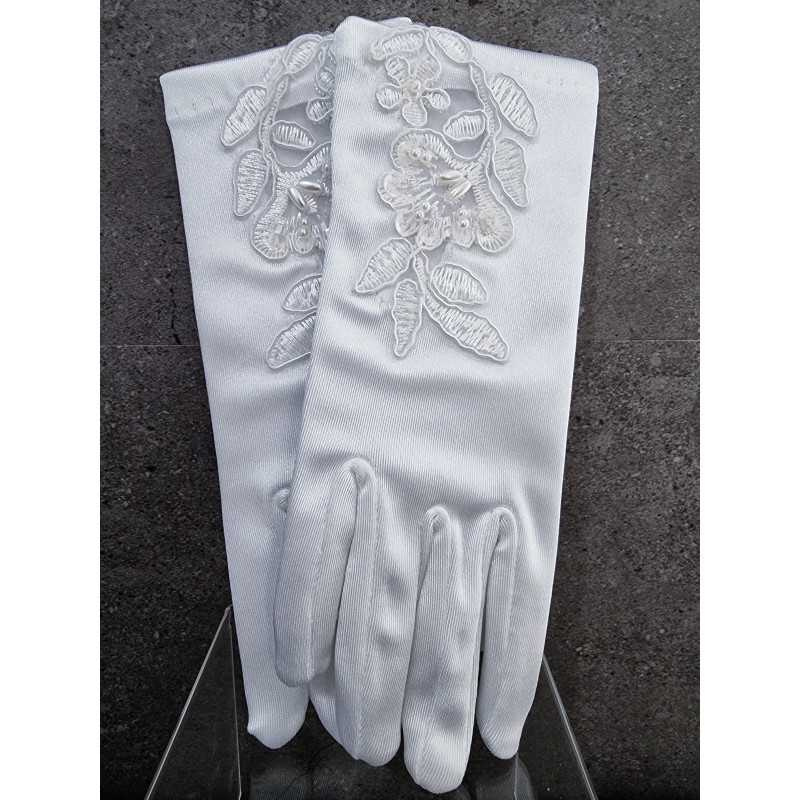 Shining Satin Communion Gloves with Pearls style 776 Shining Satin Communion Gloves with Pearls style 776