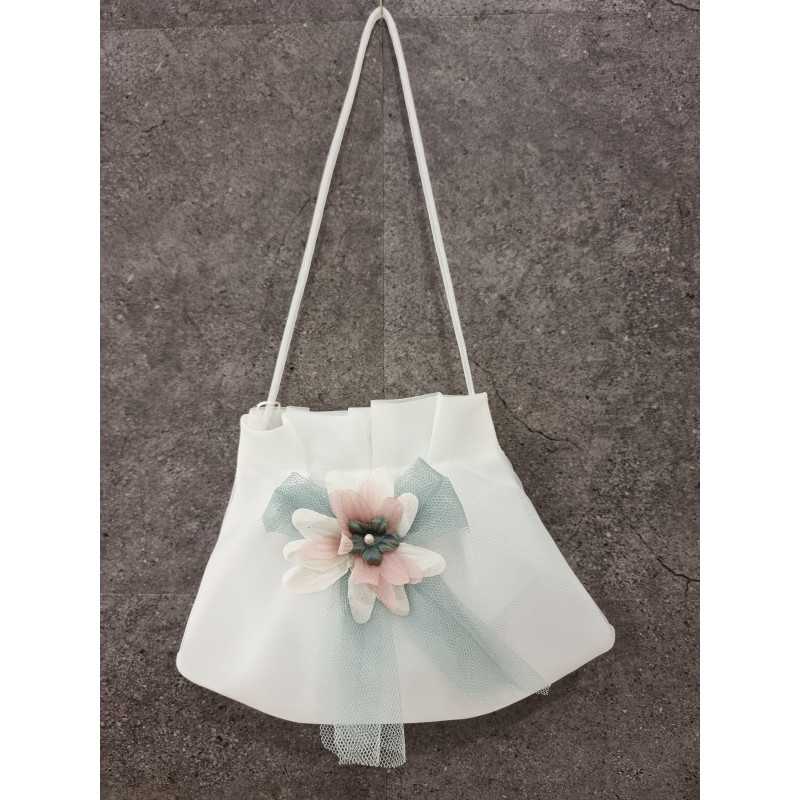 HANDMADE IVORY/MINT CARMY FIRST HOLY COMMUNION HANDBAG STYLE CL9793/113 HANDMADE IVORY/MINT CARMY FIRST HOLY COMMUNION HANDBAG STYLE CL9793/113