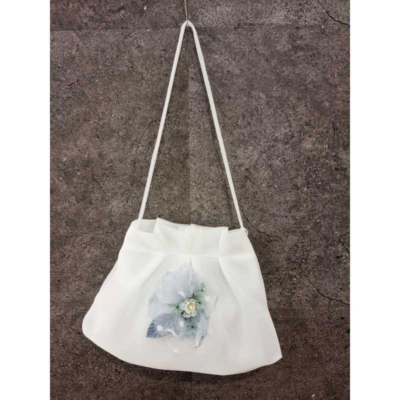 HANDMADE IVORY/BLUE CARMY FIRST HOLY COMMUNION HANDBAG STYLE CL9793/135 HANDMADE IVORY/BLUE CARMY FIRST HOLY COMMUNION HANDBAG STYLE CL9793/135