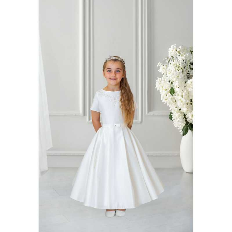 Simple Elegant Handmade First Holy Communion Dress Style JOANA SHORT Simple Elegant Handmade First Holy Communion Dress Style JOANA SHORT