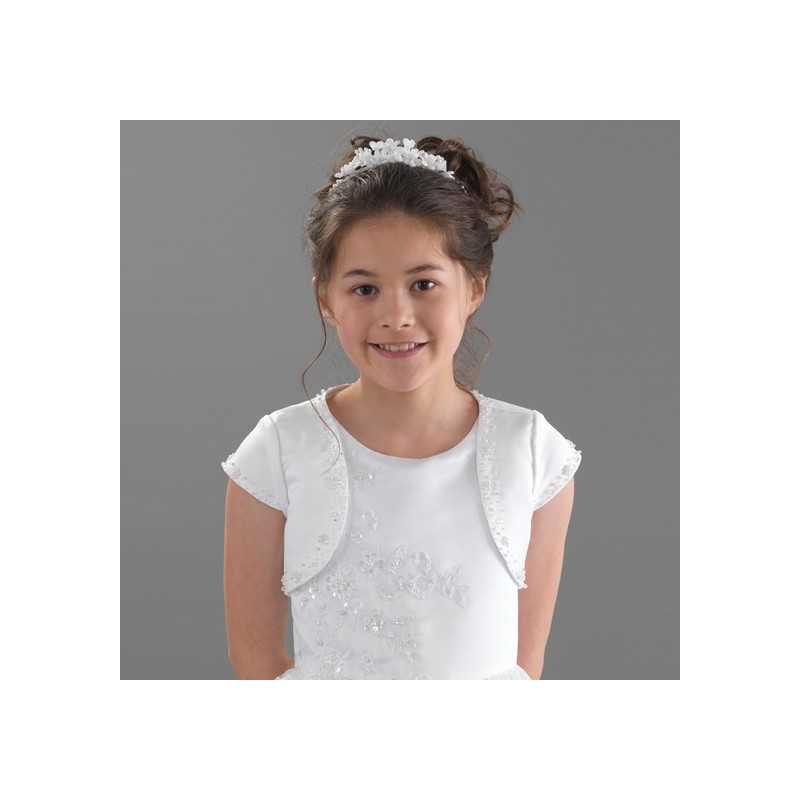 White Satin First Holy Communion Bolero Style JACADELE