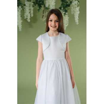 White Satin First Holy Communion Bolero