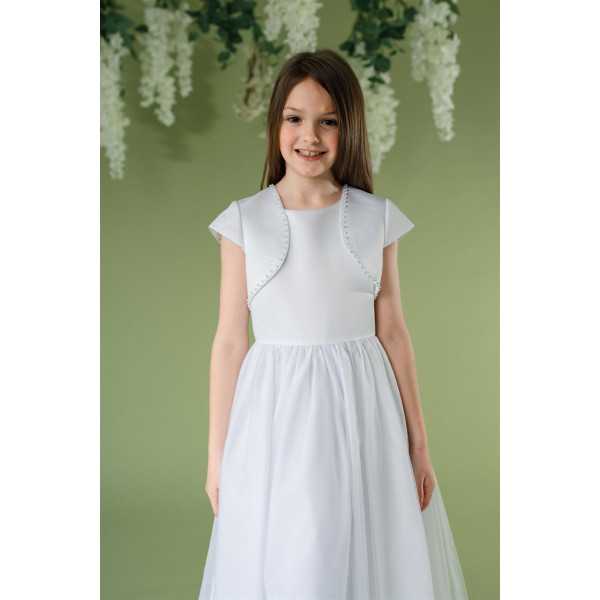 White Satin First Holy Communion Bolero