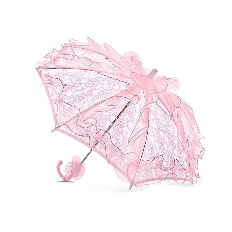 Handmade Pink Lace Flower Girl/ Bridesmaid Parasol Happy Hannah Long p06 Handmade Pink Lace Flower Girl/ Bridesmaid Parasol Happy Hannah Long p06