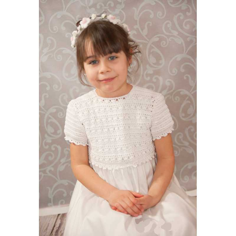 Handmade Communion Crochet Dress Style Style Linen Sophie Handmade Communion Crochet Dress Style Style Linen Sophie