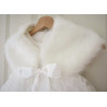 Elegant Ivory Faux Fur Communion/Special Occasion Bolero Cape Style 1799